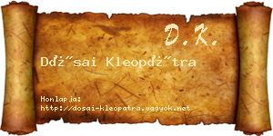 Dósai Kleopátra névjegykártya